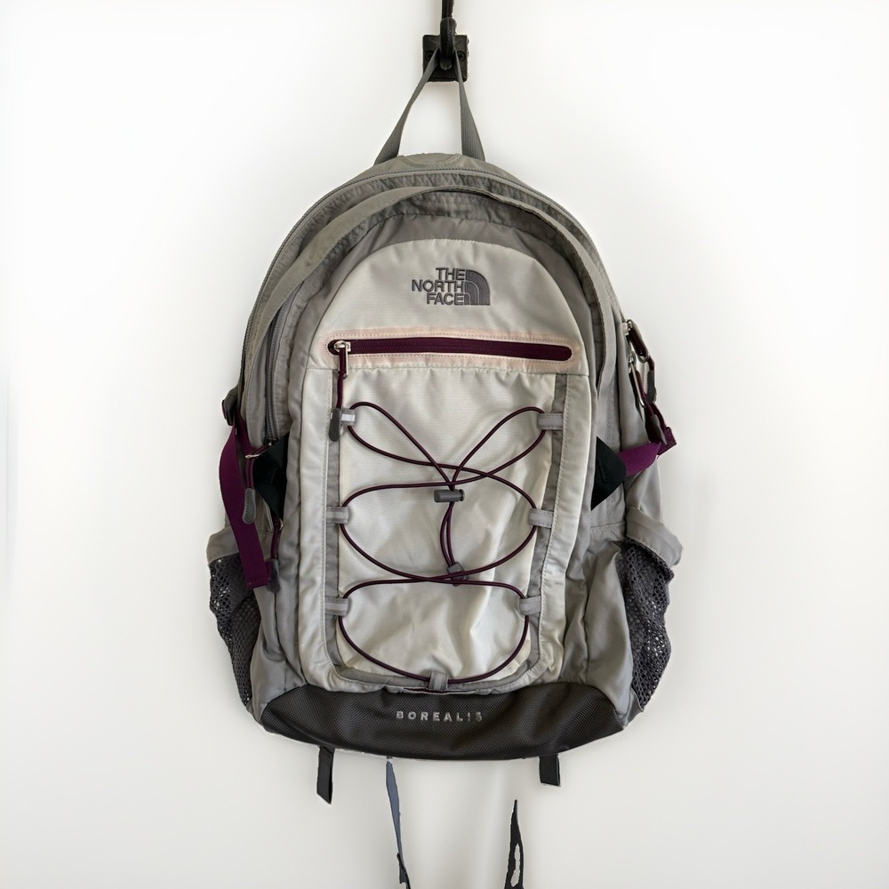 The North Face Borealis Backpack Purple Grey Hiking Travel Laptop Daypack Bag